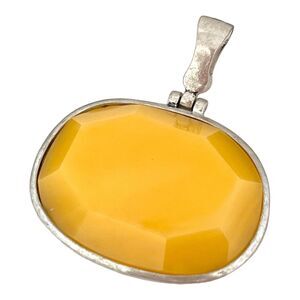 New Magnetic Enhancer Pendant Simulated Natural Stone Silver Tone - 4D